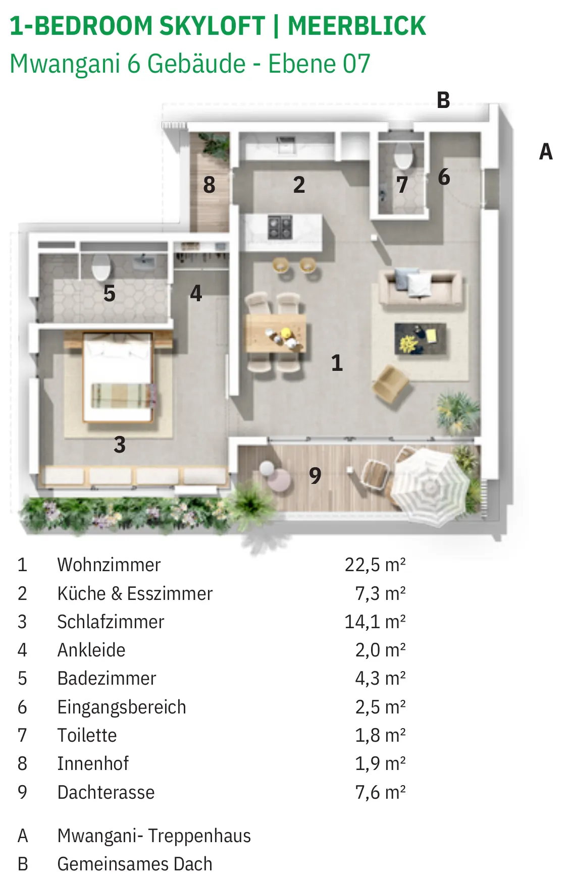 Mwangani Skyloft, Skyloft mit Meerblick