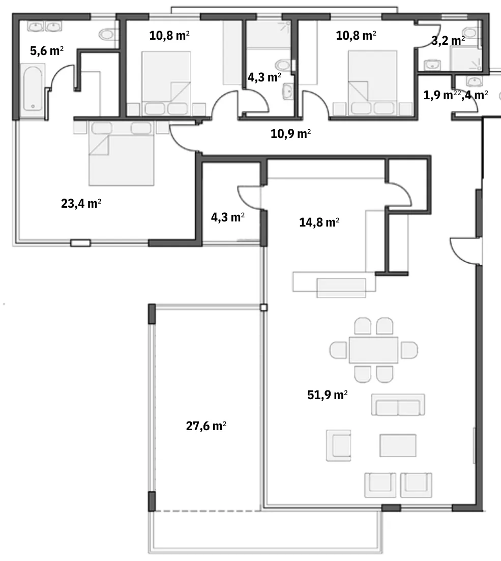 Mwangani Apartments, 3-bedroom penthouse