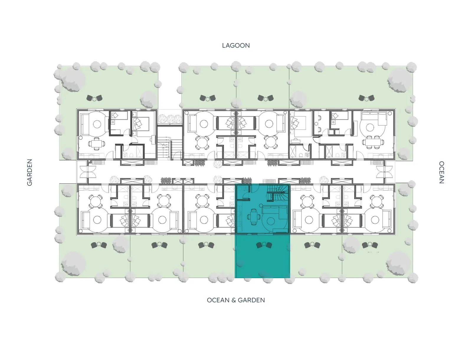 2-bedroom duplex, Floor plan, ground floor