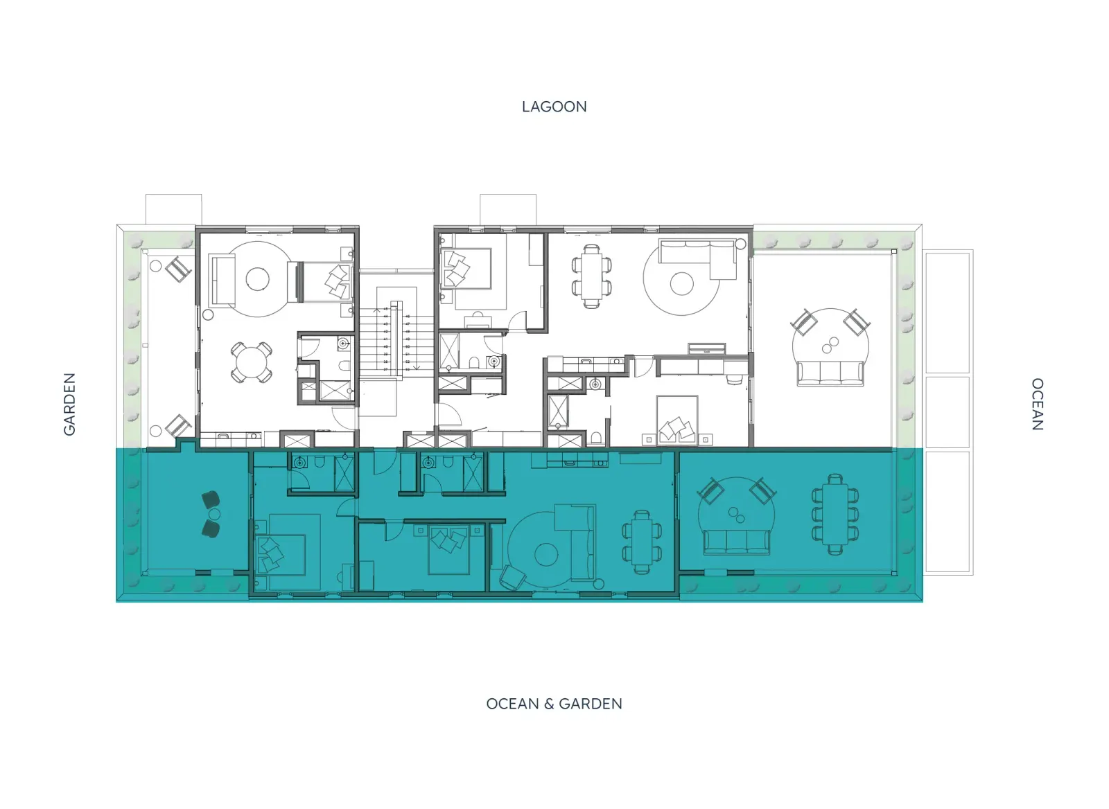 2-Schlafzimmer-Penthouse, Lage im Gebäude