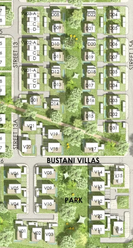 3-bedroom villa, Site plan