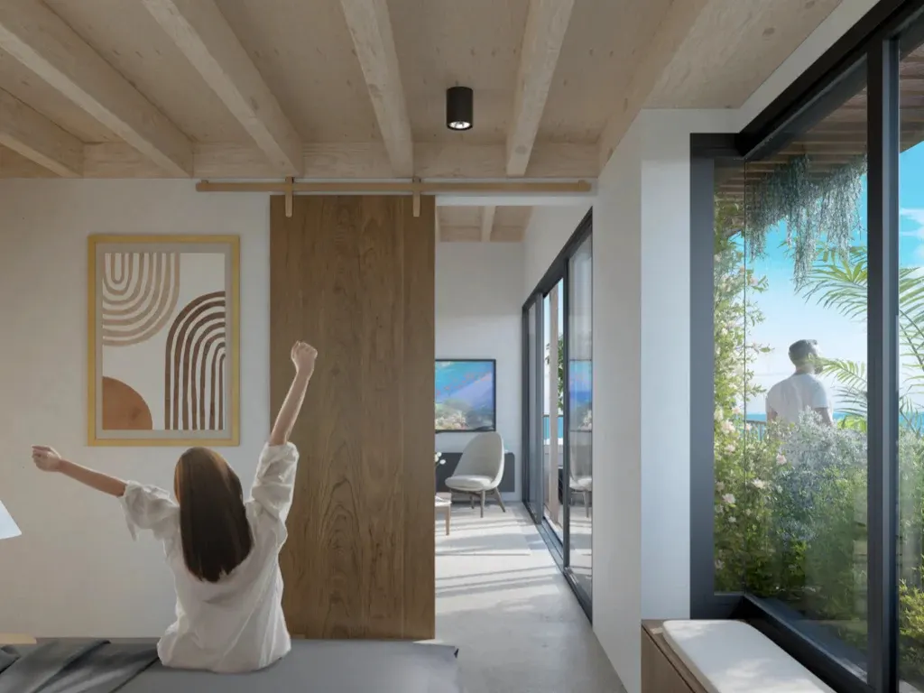 Skyloft with panoramic view, Sleeping area (sample rendering)