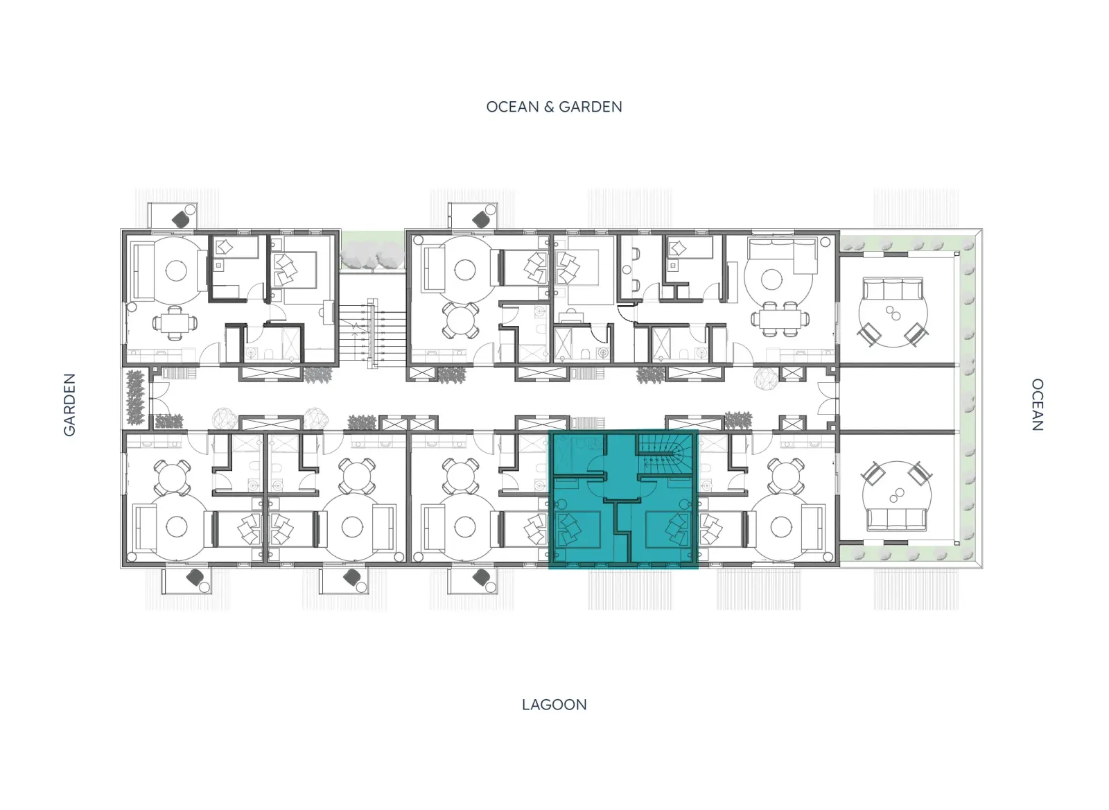 2-bedroom duplex, Position in the building