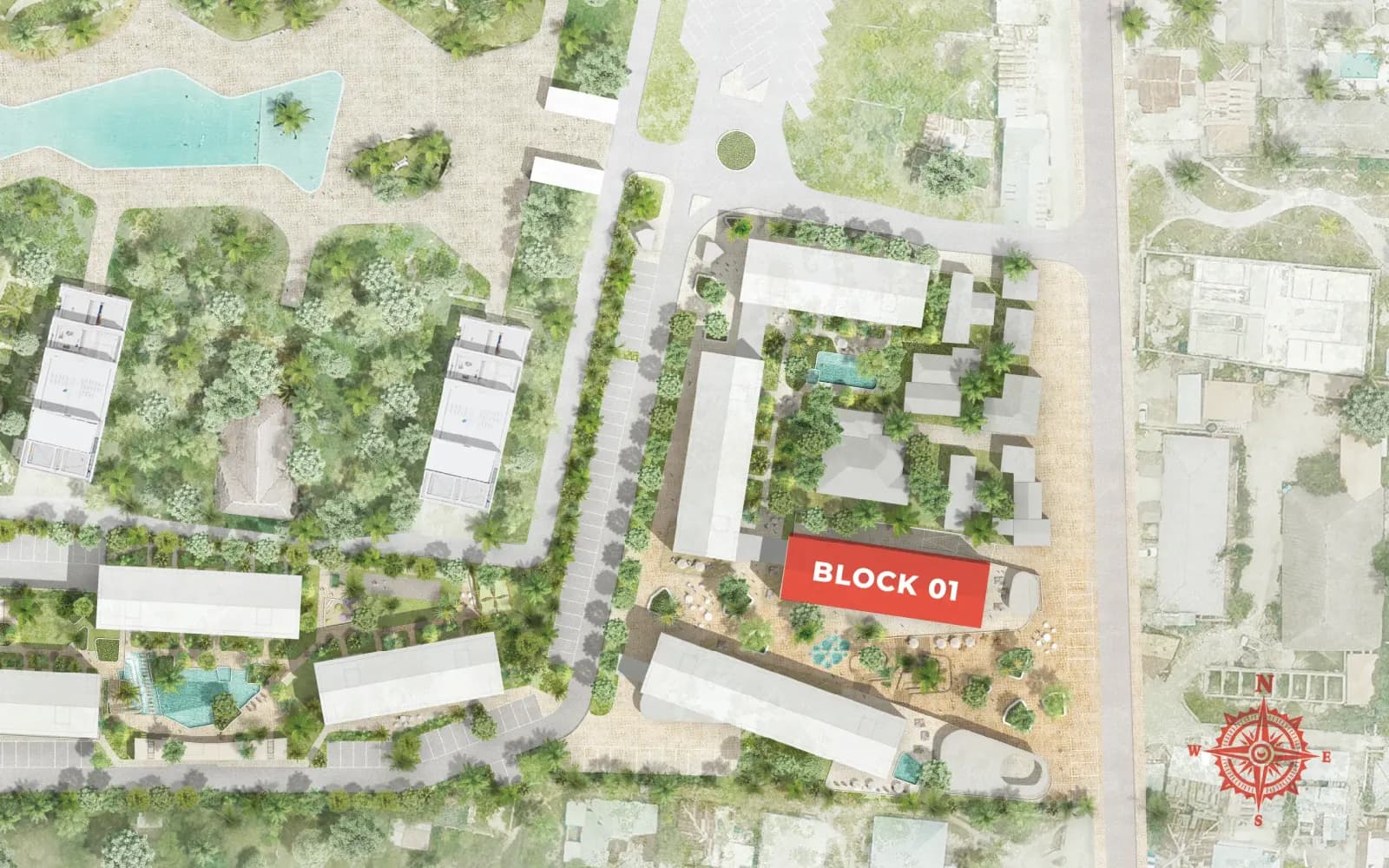 1-bedroom (type B), Site plan