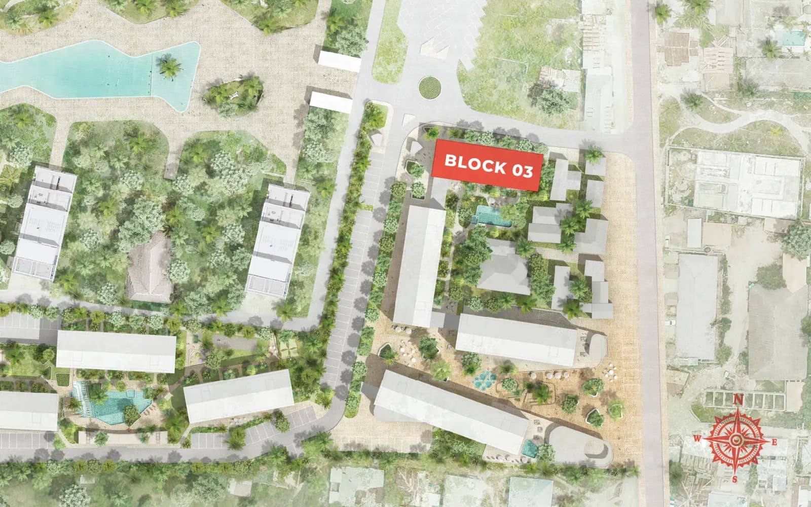 1-bedroom (type A), Site plan