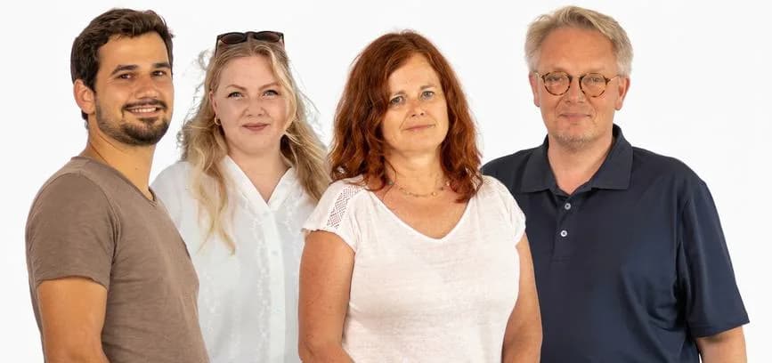 Nikos, Anna, Corinna and Daniel from the Fumba Town Agency team