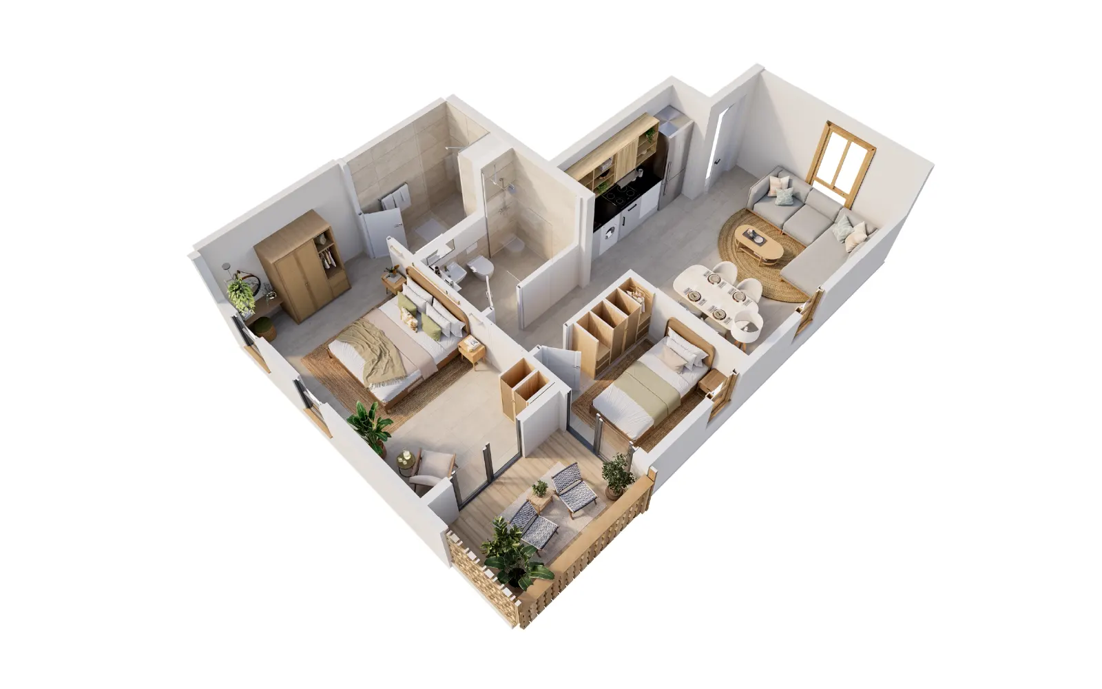 Paje Square, 2-Schlafzimmer (Typ B)